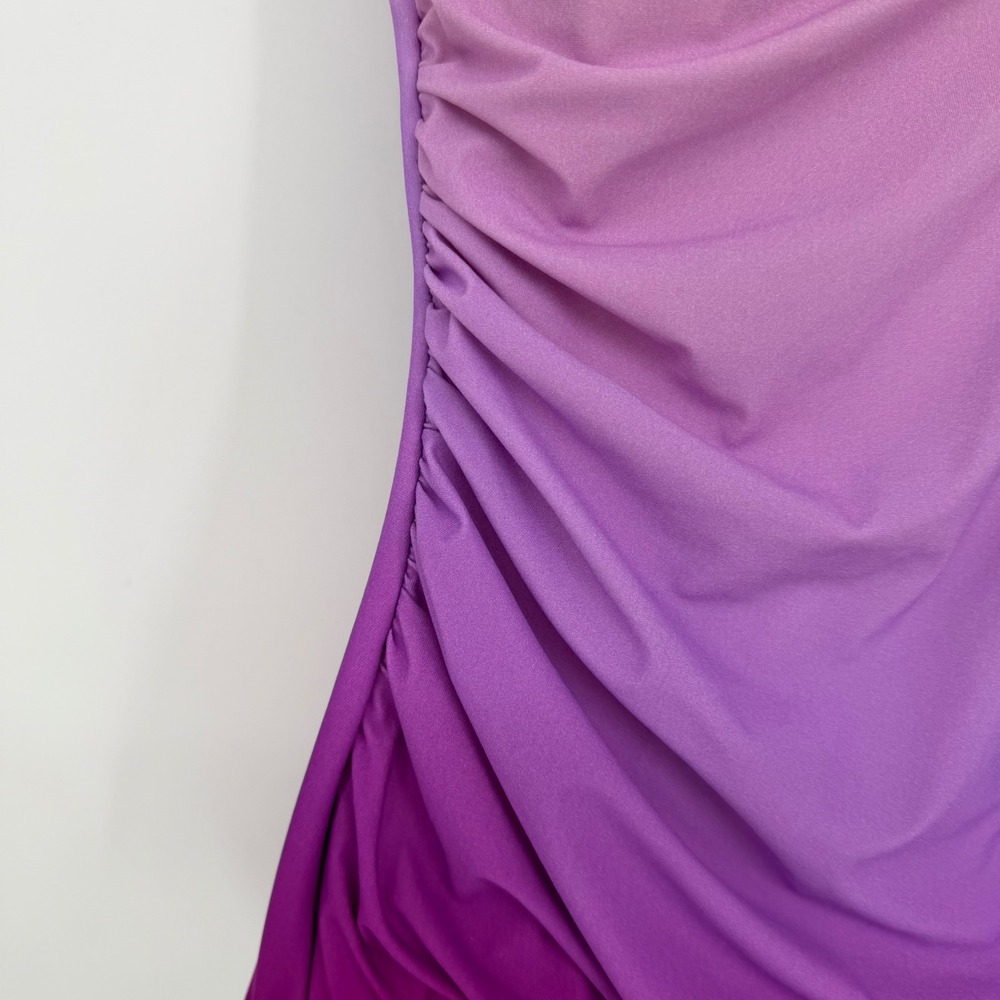 Lands End SlenderSuit Grecian One Piece
Swimsuit Purple Ombre On Ruched 16 DDD - Picture 3 of 7